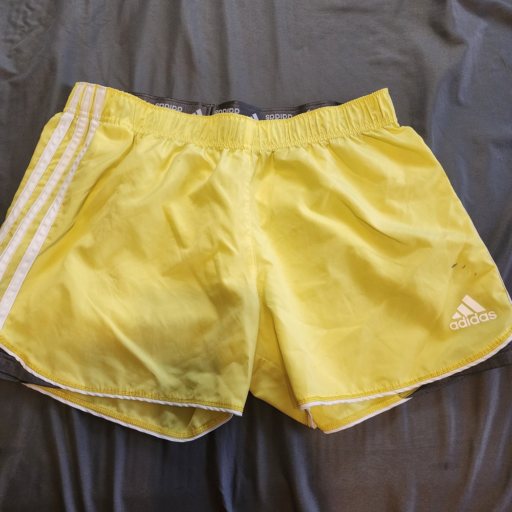 adidas Yellow Athletic Shorts
